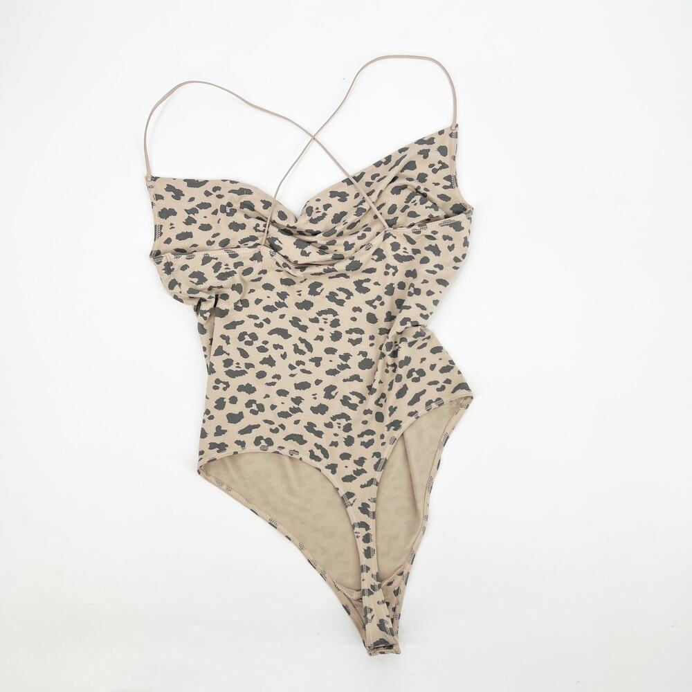 Abercrombie & Fitch Animal Print Cowl Neck Bodysuit Size Medium - Picture 4 of 8